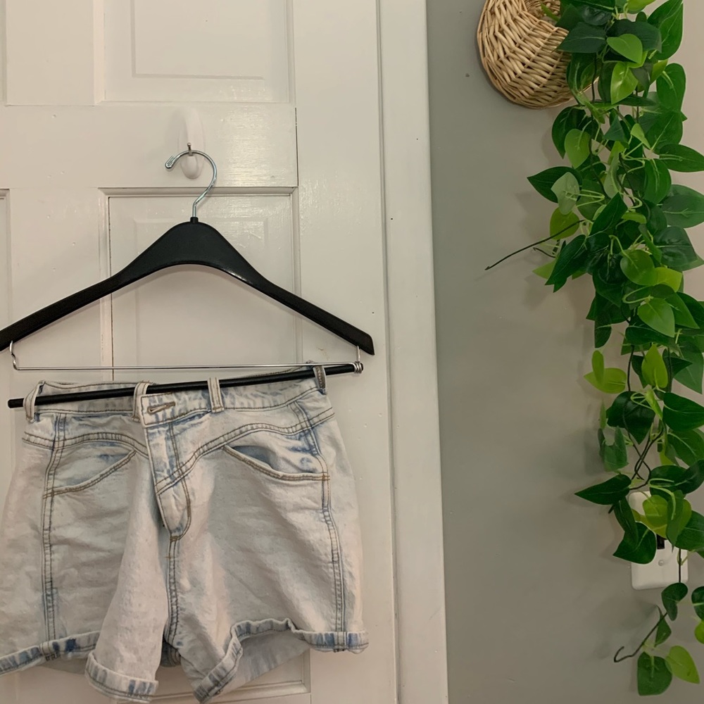 Light washed denim shorts